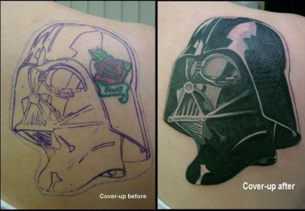 Antes e depois de várias tatuagens horríveis 