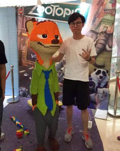 Artista gasta 3 dias para criar uma estatua de Lego em tamanho real de Nick Wilde(Zootopia) e ela é destruída em segundos